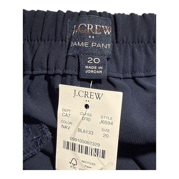 NEW J. Crew Women’s Plus Size 20 Navy Blue Jamie Pant With Elastic Waist NWT - Picture 4 of 8